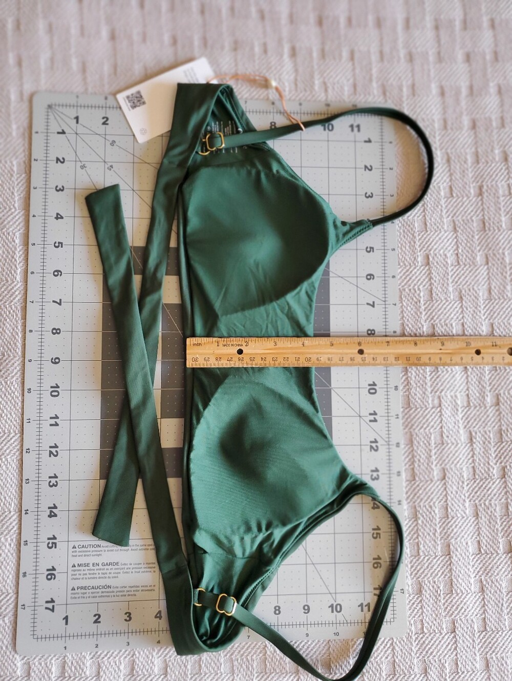 NWT Quince Italian Swimwear Lot 4pc Palm Green Bikini Tops High Rise Bottom - Picture 11 of 16